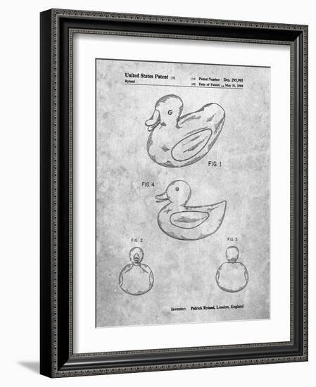 PP1021-Slate Rubber Ducky Patent Poster-Cole Borders-Framed Giclee Print