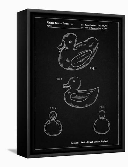 PP1021-Vintage Black Rubber Ducky Patent Poster-Cole Borders-Framed Premier Image Canvas