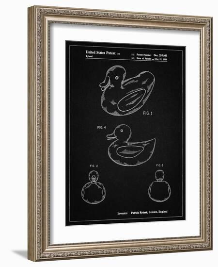 PP1021-Vintage Black Rubber Ducky Patent Poster-Cole Borders-Framed Giclee Print