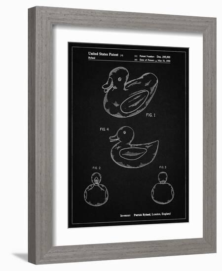 PP1021-Vintage Black Rubber Ducky Patent Poster-Cole Borders-Framed Giclee Print