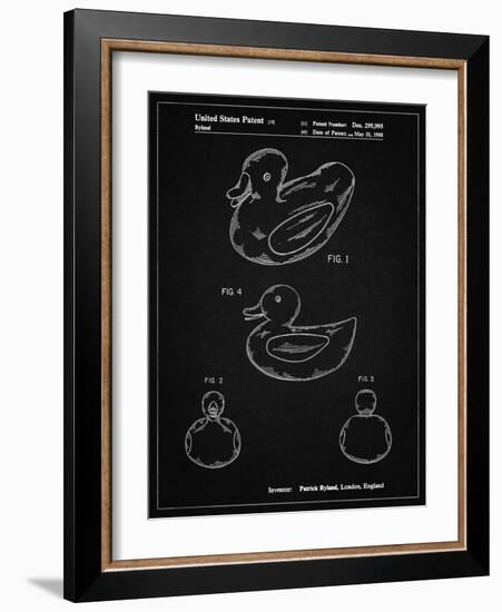 PP1021-Vintage Black Rubber Ducky Patent Poster-Cole Borders-Framed Giclee Print