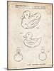 PP1021-Vintage Parchment Rubber Ducky Patent Poster-Cole Borders-Mounted Giclee Print