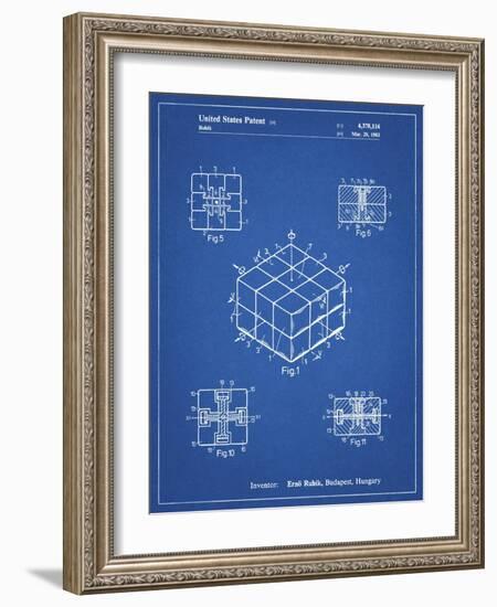 PP1022-Blueprint Rubik's Cube Patent Poster-Cole Borders-Framed Giclee Print