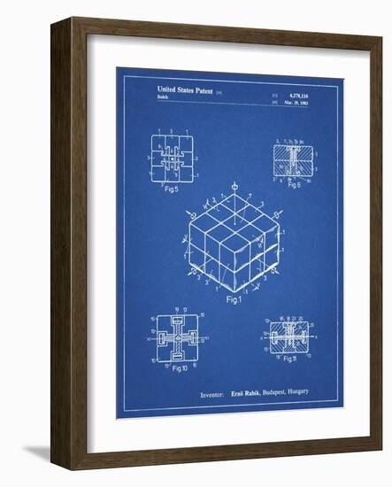 PP1022-Blueprint Rubik's Cube Patent Poster-Cole Borders-Framed Giclee Print