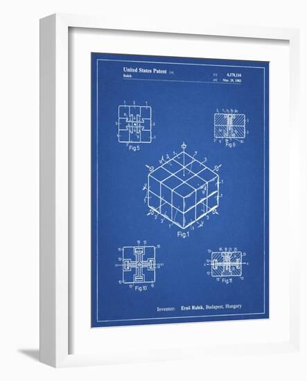 PP1022-Blueprint Rubik's Cube Patent Poster-Cole Borders-Framed Giclee Print