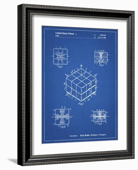 PP1022-Blueprint Rubik's Cube Patent Poster-Cole Borders-Framed Giclee Print