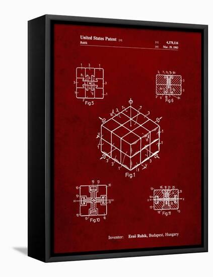 PP1022-Burgundy Rubik's Cube Patent Poster-Cole Borders-Framed Premier Image Canvas