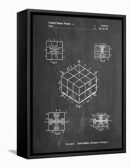 PP1022-Chalkboard Rubik's Cube Patent Poster-Cole Borders-Framed Premier Image Canvas