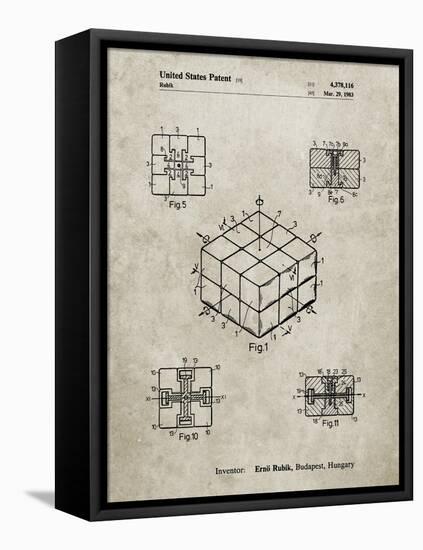 PP1022-Sandstone Rubik's Cube Patent Poster-Cole Borders-Framed Premier Image Canvas