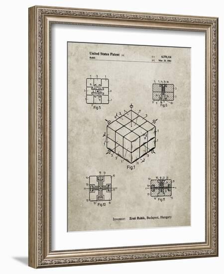 PP1022-Sandstone Rubik's Cube Patent Poster-Cole Borders-Framed Giclee Print