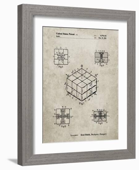 PP1022-Sandstone Rubik's Cube Patent Poster-Cole Borders-Framed Giclee Print