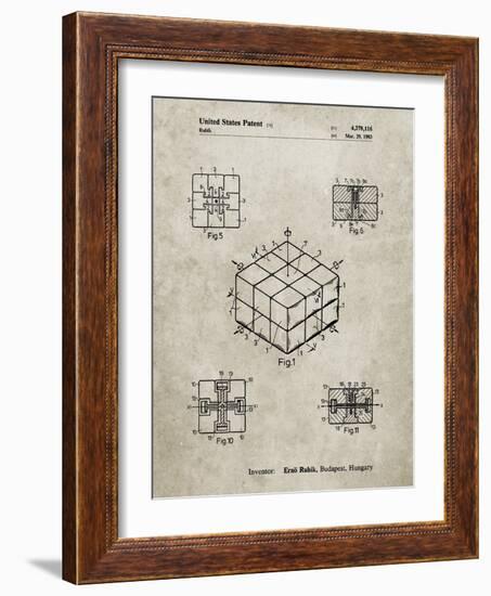 PP1022-Sandstone Rubik's Cube Patent Poster-Cole Borders-Framed Giclee Print