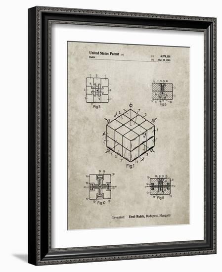 PP1022-Sandstone Rubik's Cube Patent Poster-Cole Borders-Framed Giclee Print
