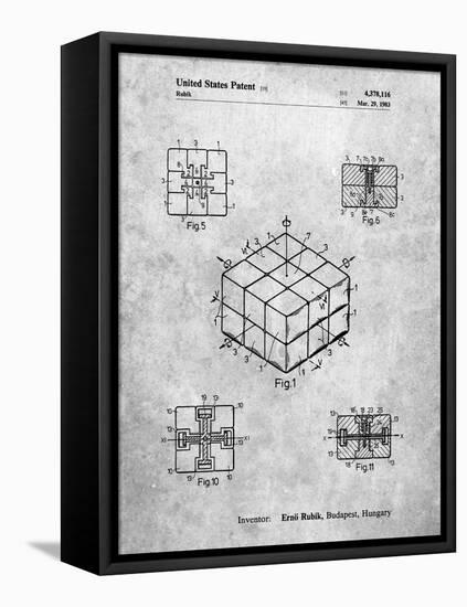 PP1022-Slate Rubik's Cube Patent Poster-Cole Borders-Framed Premier Image Canvas