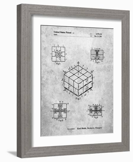 PP1022-Slate Rubik's Cube Patent Poster-Cole Borders-Framed Giclee Print