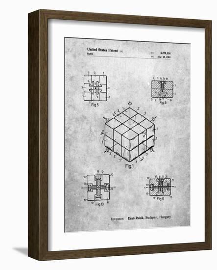 PP1022-Slate Rubik's Cube Patent Poster-Cole Borders-Framed Giclee Print