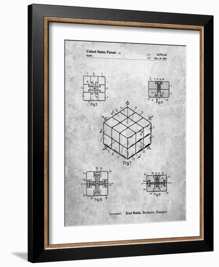 PP1022-Slate Rubik's Cube Patent Poster-Cole Borders-Framed Giclee Print