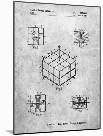 PP1022-Slate Rubik's Cube Patent Poster-Cole Borders-Mounted Giclee Print