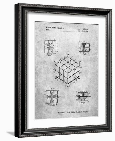 PP1022-Slate Rubik's Cube Patent Poster-Cole Borders-Framed Giclee Print