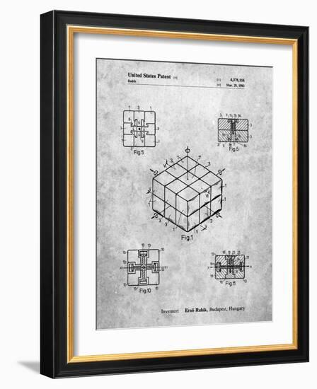 PP1022-Slate Rubik's Cube Patent Poster-Cole Borders-Framed Giclee Print