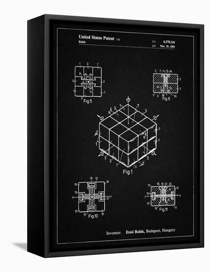 PP1022-Vintage Black Rubik's Cube Patent Poster-Cole Borders-Framed Premier Image Canvas