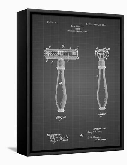 PP1026-Black Grid Safety Razor Patent Poster-Cole Borders-Framed Premier Image Canvas