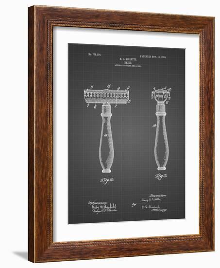 PP1026-Black Grid Safety Razor Patent Poster-Cole Borders-Framed Giclee Print