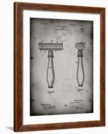 PP1026-Faded Grey Safety Razor Patent Poster-Cole Borders-Framed Giclee Print