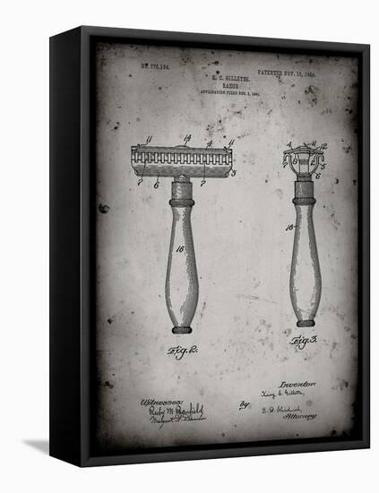 PP1026-Faded Grey Safety Razor Patent Poster-Cole Borders-Framed Premier Image Canvas