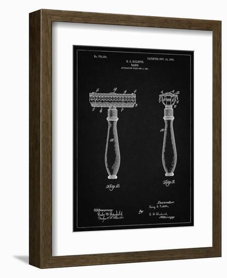 PP1026-Vintage Black Safety Razor Patent Poster-Cole Borders-Framed Giclee Print