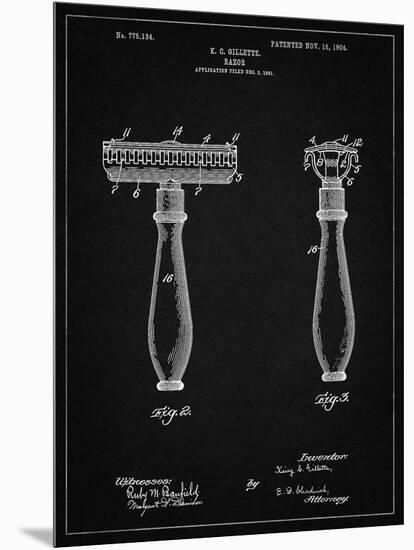 PP1026-Vintage Black Safety Razor Patent Poster-Cole Borders-Mounted Giclee Print