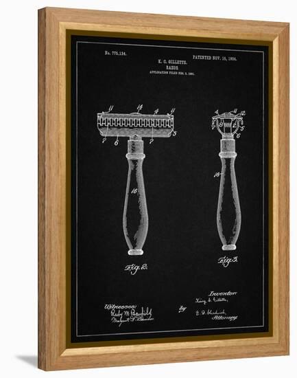 PP1026-Vintage Black Safety Razor Patent Poster-Cole Borders-Framed Premier Image Canvas