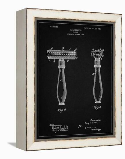 PP1026-Vintage Black Safety Razor Patent Poster-Cole Borders-Framed Premier Image Canvas