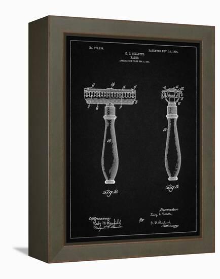 PP1026-Vintage Black Safety Razor Patent Poster-Cole Borders-Framed Premier Image Canvas