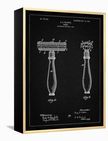 PP1026-Vintage Black Safety Razor Patent Poster-Cole Borders-Framed Premier Image Canvas