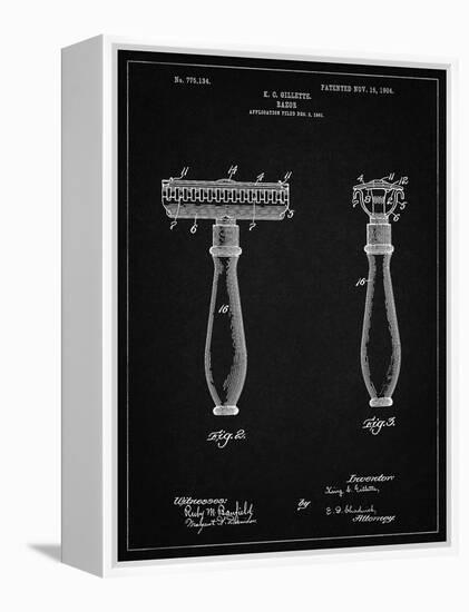 PP1026-Vintage Black Safety Razor Patent Poster-Cole Borders-Framed Premier Image Canvas