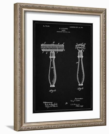 PP1026-Vintage Black Safety Razor Patent Poster-Cole Borders-Framed Giclee Print