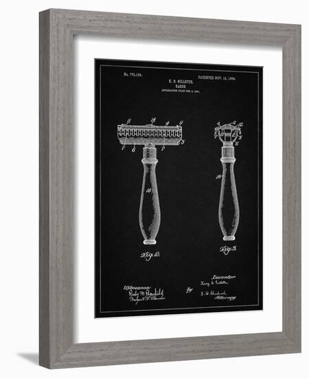 PP1026-Vintage Black Safety Razor Patent Poster-Cole Borders-Framed Giclee Print