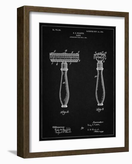 PP1026-Vintage Black Safety Razor Patent Poster-Cole Borders-Framed Giclee Print