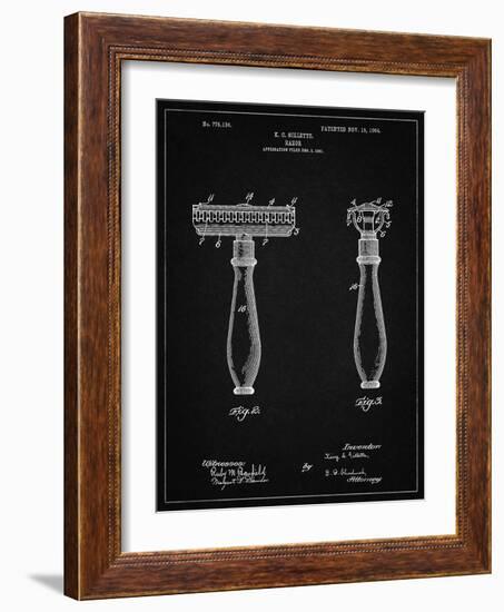 PP1026-Vintage Black Safety Razor Patent Poster-Cole Borders-Framed Giclee Print