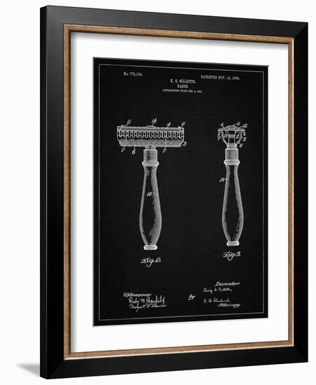 PP1026-Vintage Black Safety Razor Patent Poster-Cole Borders-Framed Giclee Print