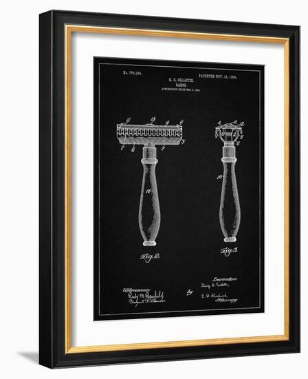PP1026-Vintage Black Safety Razor Patent Poster-Cole Borders-Framed Giclee Print