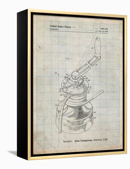 PP1027-Antique Grid Parchment Sailboat Winch Patent Poster-Cole Borders-Framed Premier Image Canvas