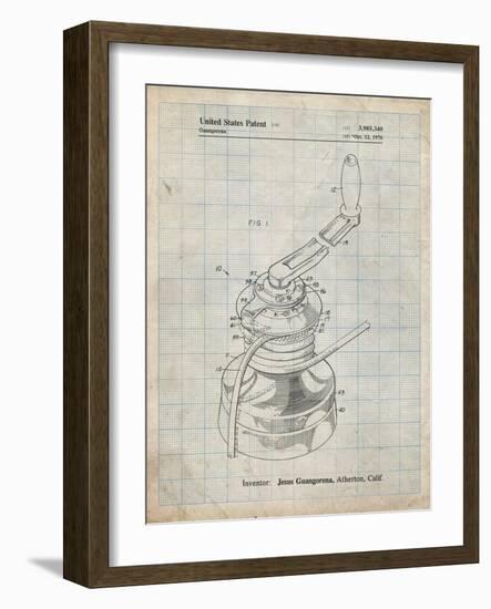 PP1027-Antique Grid Parchment Sailboat Winch Patent Poster-Cole Borders-Framed Giclee Print