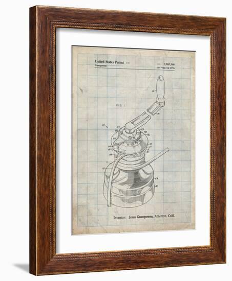 PP1027-Antique Grid Parchment Sailboat Winch Patent Poster-Cole Borders-Framed Giclee Print