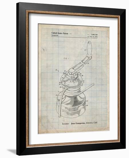 PP1027-Antique Grid Parchment Sailboat Winch Patent Poster-Cole Borders-Framed Giclee Print