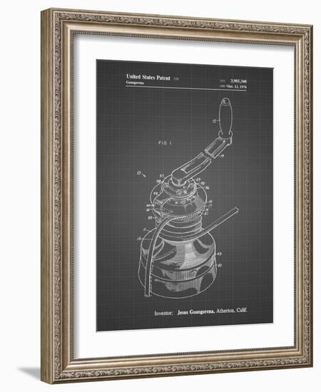 PP1027-Black Grid Sailboat Winch Patent Poster-Cole Borders-Framed Giclee Print