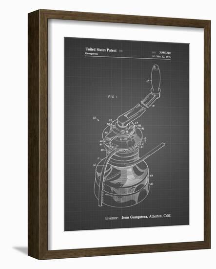 PP1027-Black Grid Sailboat Winch Patent Poster-Cole Borders-Framed Giclee Print