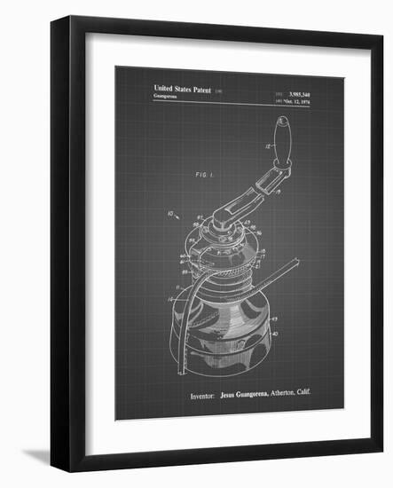 PP1027-Black Grid Sailboat Winch Patent Poster-Cole Borders-Framed Giclee Print