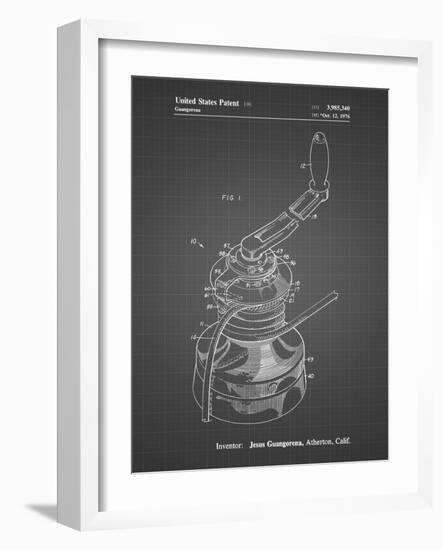 PP1027-Black Grid Sailboat Winch Patent Poster-Cole Borders-Framed Giclee Print